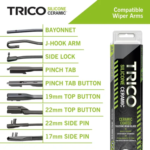 Vista 4 de TRICO Silicone Ceramic™ (90-160) - Escobillas limpiaparabrisas de repuesto automotrices de 16 pulgadas para mi automóvil, escobilla tipo viga súper