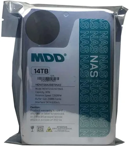 Vista 5 de MDD (MD14TSATA25672NAS) 14TB 7200 RPM 256MB caché SATA 6.0Gb/s 3.5" Disco duro interno NAS - 5 años de garantía (renovado)