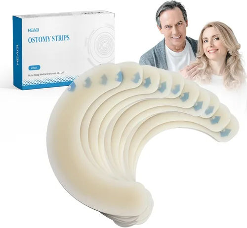 20 tiras de barrera para ostomía, tiras de barrera hidrocoloide para la piel, tiras de barrera elástica para bolsa de ostomía, suministros de