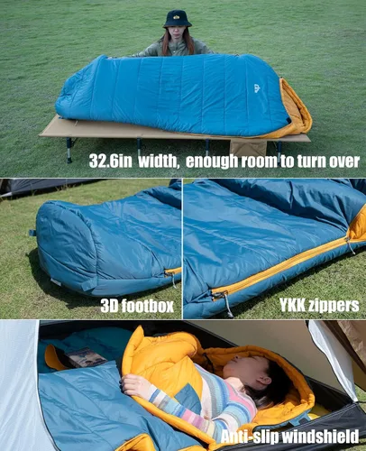 Vista 5 de iClimb Saco de Dormir Estilo Momia con Aislamiento Thinsulate de 3M, Ultraligero, Compacto, Cálido, Lavable para Adultos, Uso