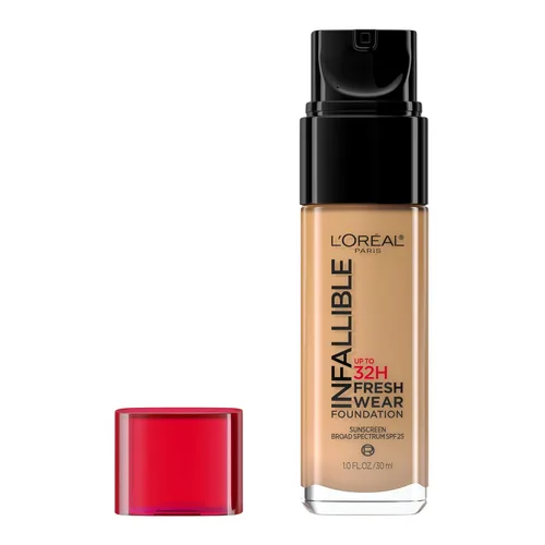 Vista 41 de L'Oreal Paris Maquillaje Infallible - Base ligera de maquillaje resistente hasta 32 horas, tono 390 Rosa Perla, 1 fl oz, el empaque puede variar