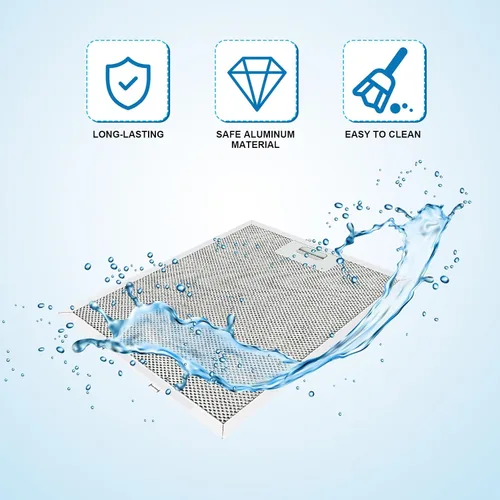 Vista 5 de Filtro de grasa para campana extractora W10169961A, filtro de ventilación de malla de aluminio de 5 capas de 10.5 x 12 pulgadas para Whirlpool