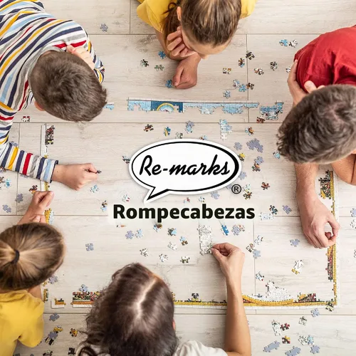 Vista 7 de Re-Marks Rompecabezas de cultura pop de los años 50, rompecabezas de 1000 piezas para todas las edades, rompecabezas familiar