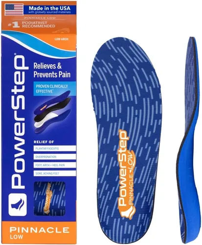 PowerStep Pinnacle Low, PowerStep Insoles, Flat Feet, Plantar Fasciitis Relief, Overpronation, Arch Support, Heel Pain, All Day Comfort, Pain