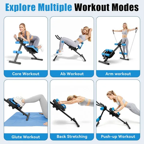 Vista 5 de EPHESPORT Multifunctional Ab Machine, Crunch & Sit-Up Core Trainer, Adjustable Ab Trainer with Knee & Back Support, Foldable, Full Body Workout