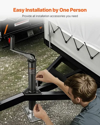 Vista 3 de VEVOR Gato de Remolque A-Frame de 2000 Libras, 13-3/4 Pulgadas de Viaje Vertical, Soporte de Gato de Remolque con Asa para Caballos