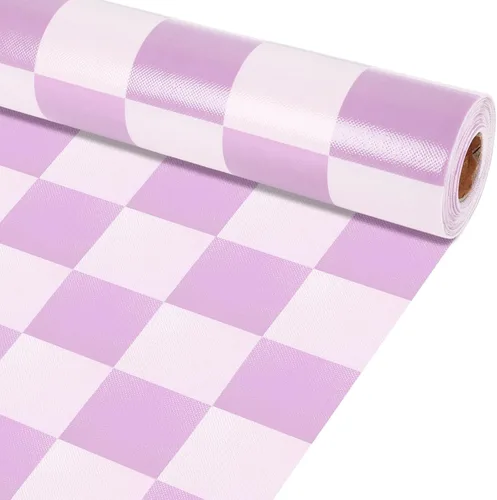 Vista 15 de Rollo de tablón de anuncios de color rosa a cuadros, color rosa pastel, reutilizable, impermeable, borrable, de tela no tejida, tablón de anuncios