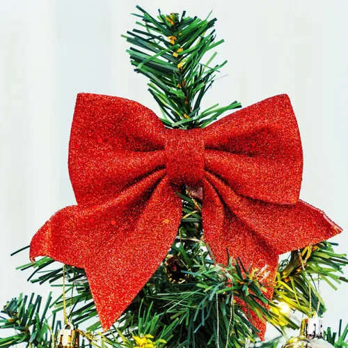 Vista 6 de Árbol de Navidad Mini Pequeño con Luces LED y Adornos, Decoración Artificial de Navidad de Mesa para Interiores, Decoración Navideña 60 cm/24" 2025