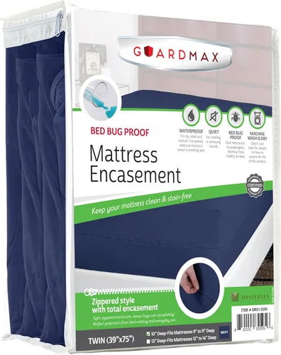 Vista 85 de Guardmax Funda de colchón de punto con cremallera, tamaño Queen, impermeable y a prueba de chinches, ropa de cama cómoda, suave y silenciosa