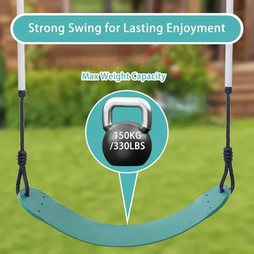 Vista 5 de Juego de 2 columpios, asiento de columpio de árbol resistente, soporta 330 libras, adecuado para patio trasero, jardín, parque infantil