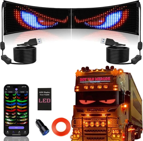 Vista 10 de VDIKKS Letrero LED programable FPCB Panel de matriz flexible de pantalla pequeña, animación, mensaje de texto, pantalla LED de desplazamiento