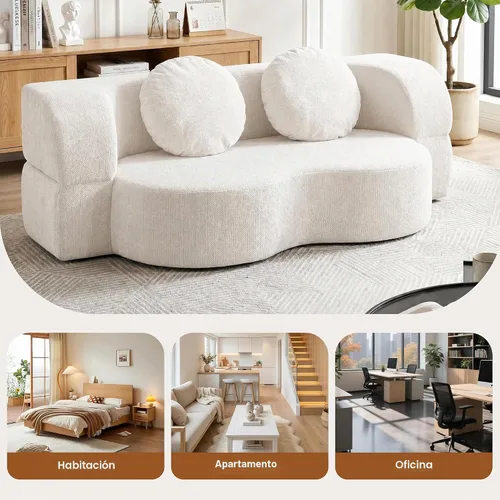 Vista 8 de Shintenchi Sofá cama convertible de 78 pulgadas, sofá cama 2 en 1 sin hueso, sofá biplaza de espuma viscoelástica, cama plegable de invitados con 2