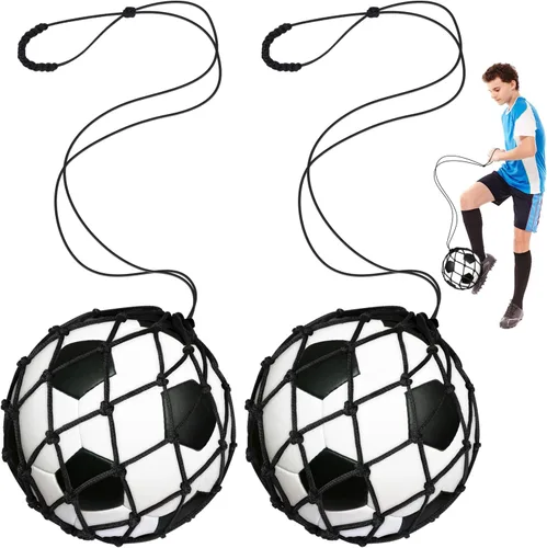 Soccer Kick Trainer 2 Psc with Return Net - Football Training Equipment for Boys & Girls - Practice Gear Compatible with Size 3 4 5 Balls