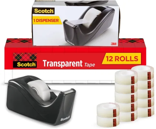 Vista 14 de Scotch Cinta transparente, cinta transparente diseñada para uso en la oficina y el hogar, núcleo de 1 pulgada de 3/4 pulgadas x 1000 pulgadas, 3