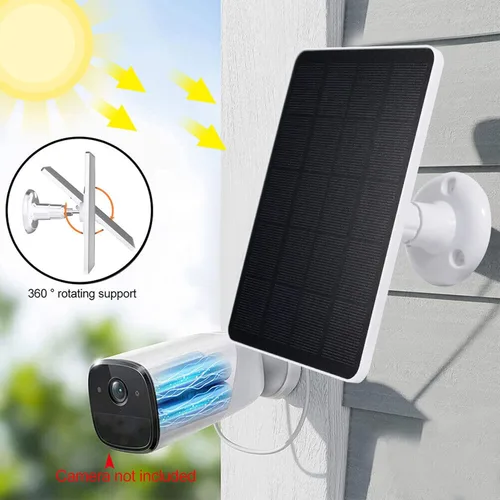 Vista 4 de Panel solar portátil de 10 W, cargador de batería de panel solar USB, cargador de batería, cámara de seguridad para exteriores, cargador solar