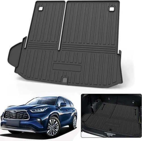 Vista 7 de Revestimiento de carga para Sienna 2019 – Negro TPO para todo tipo de clima, bandeja de carga trasera, impermeable, protector de alfombrilla