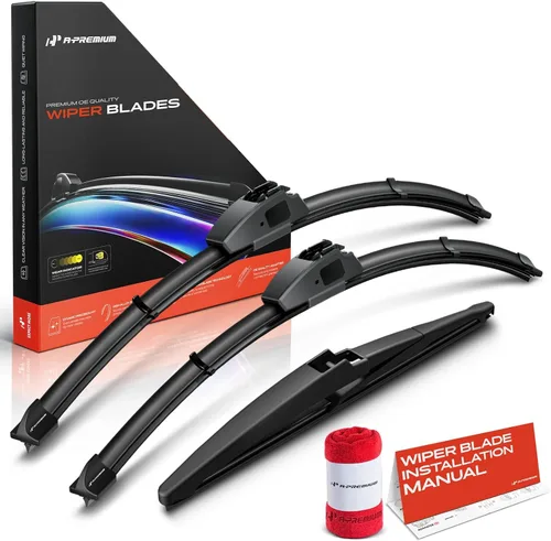 Vista 49 de A-Premium Juego de 3 limpiaparabrisas con indicador de desgaste y toalla, compatible con Dodge Nitro 2007-2011, juego de escobillas