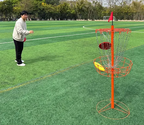 Vista 7 de Disc Golf Basket - Portable Disc Golf Target with Heavy Duty 24-Chains Come with 6pcs Disc Golf Discs and Carry Bag, Ground Stake -Suitable for