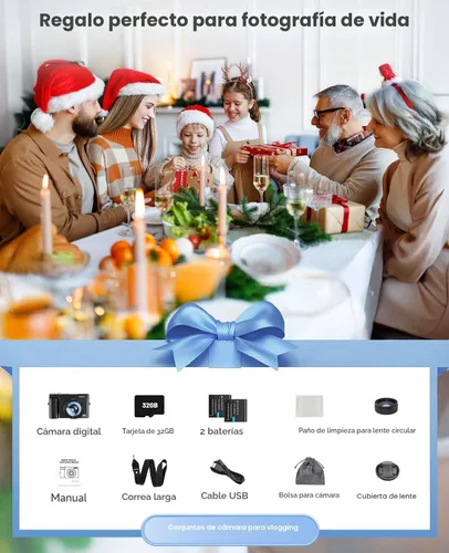 Vista 7 de Cámara digital 4K para fotografía, cámara de vlogging WiFi de 64MP para YouTube con enfoque automático, pantalla giratoria de 180° de 3", cámaras