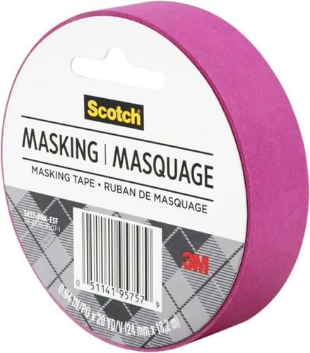 Vista 3 de Scotch Cinta adhesiva Expressions, 0.94 pulgadas x 20 yardas, 6 rollos/paquete, fucsia (3437-PNK-ESF)