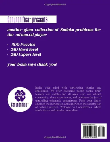 Vista 2 de sudoku hard to expert 500 Puzzles - Puzzle Book for Adults - Challenge Your Brain with Very Hard Sudoku Puzzles