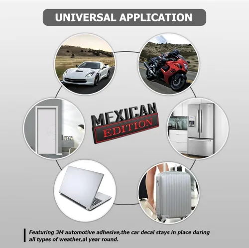 Vista 5 de zipelo Edición Mexicana Emblema para Coche, Adhesivo de Metal 3D con Letras de Coche, Decoración de Guardabarros Lateral Trasero, Parachoques