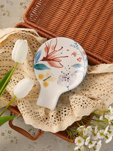 Vista 5 de Bico Blossom Symphony Soporte para Cucharas para Estufa, Soporte de Cuchara de Cerámica para Encimera de Cocina, Soporte para Cuchara de Café Fácil