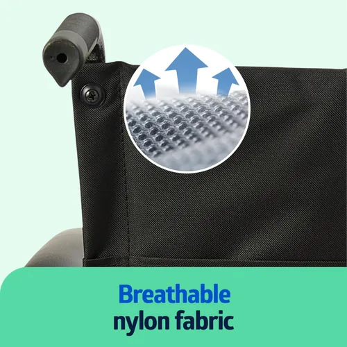 Vista 5 de Medline Silla de ruedas ligera para adultos con brazos de longitud de escritorio, apoyabrazos que se elevan y respaldo que se balancea; asiento