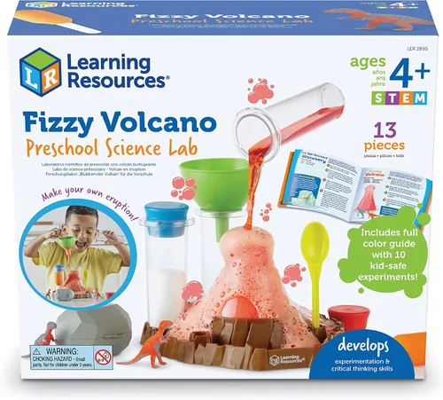 Vista 8 de Learning Resources Fizzy Volcano - 13 Piezas, Edades 4+, Kits de Laboratorio Científico para Preescolar, Experimentos de Juguetes STEM para Niños