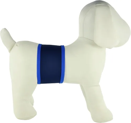 Vista 6 de Bandas lavables y reutilizables de vientre para perro macho de PlayaPup Rojo tiburón