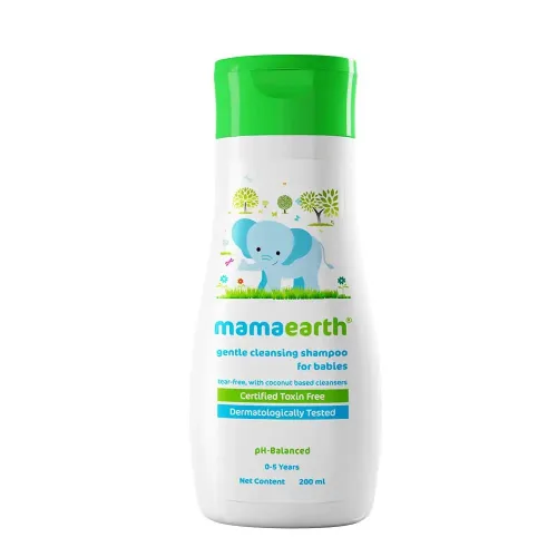 Vista 2 de MAMAEARTH Champú de limpieza suave para el cabello para bebés Limpiadores a base de coco para cuero cabelludo delicado Fórmula hipoalergénica