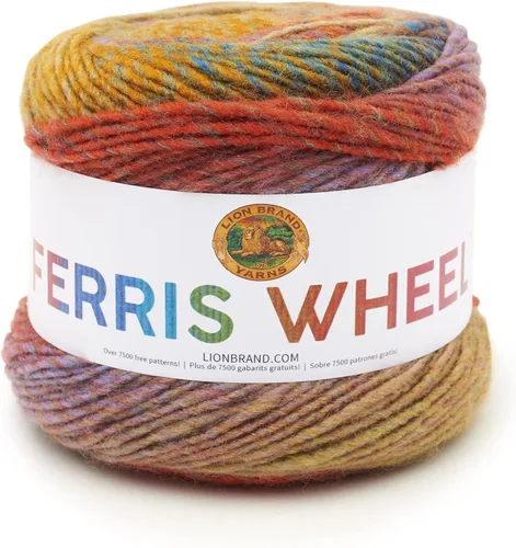 Vista 16 de Lion Brand Yarn, Muticolor - Hilo de noria para tejer, ganchillo y manualidades, algodón de azúcar, 1 paquete