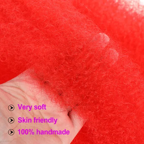 Vista 3 de Cabello Afro Twist de 12 pulgadas, Cabello Afro Trenzado de Ganchillo (12 Pulgadas (Paquete de 3), RED#)