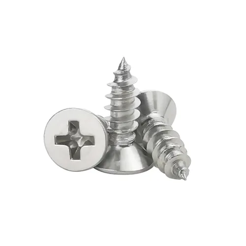 Vista 8 de 200 tornillos para madera #4 x 3/8 pulgadas, tornillos de chapa autoperforantes Phillips de cabeza plana de acero inoxidable 18-8 (304)