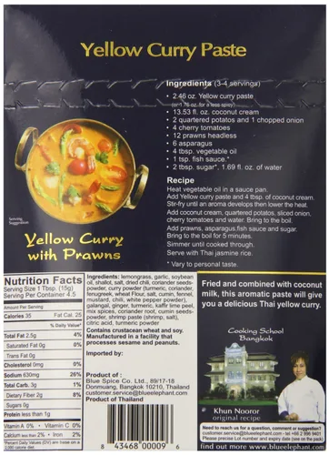 Vista 2 de Blue Elephant Royal Thai Cuisine Pasta de Curry Amarilla 2.47 oz