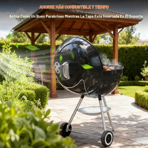 Vista 5 de onlyfire Soporte de tapa de acero inoxidable Slide-a-Side para parrillas de carbón de 18”/22”/26