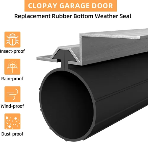 Vista 4 de Garage Door Bottom Seal, Single Slot Garage Door Weather Stripping for Clopay, Garage Door Gasket Bottom Replacement