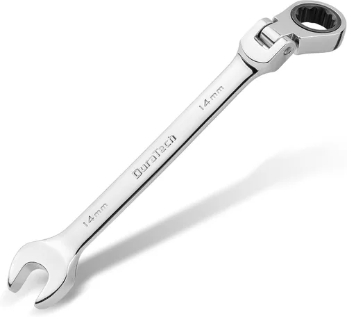 Vista 10 de DURATECH Juego de llaves de trinquete de cabeza flexible, juego de llaves combinadas, 72 dientes, métricas, 12 piezas, tamaño cubre 0.315-0.748 in