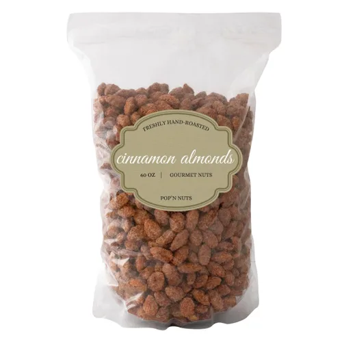 Vista 6 de Pop'N Nuts - Almendras tostadas con canela de 24 onzas (1.50 libras) - Almendras confitadas glaseadas con canela para satisfacer cualquier diente