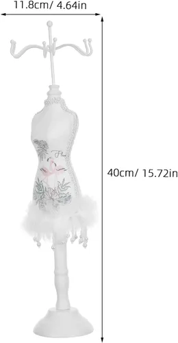 Vista 2 de Ciieeo Mannequin Jewelry Display Stand Necklace and Earring Organizer Rack Large Size Jewelry Storage Holder for Home Decor and Retail Display