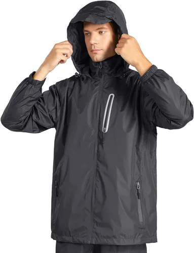 Vista 2 de SWISSWELL Black Rain Suits for Men Waterproof Golf Rain Gear Lightweight Raincoat Jacket and Rain Pants