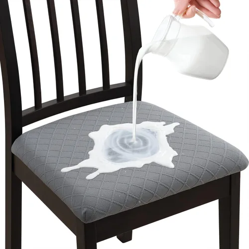 Vista 15 de YISUN Fundas elásticas para asiento de silla de comedor, fundas de asiento extraíbles y lavables para asiento de cocina, fundas de cojín protectoras