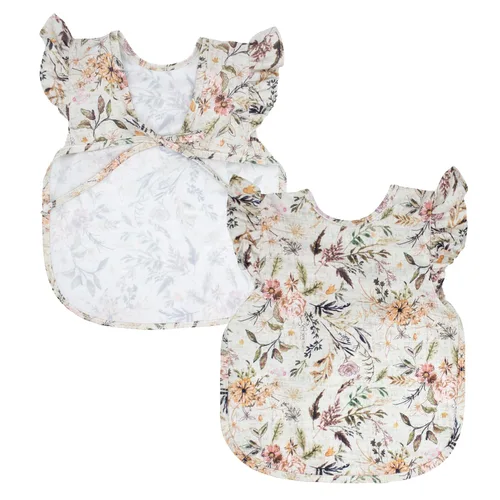 Vista 14 de BapronBaby Flutter Boho Floral Bapron – Babero más seguro sin lazo para el cuello para bebés y niños pequeños – Suave impermeable resistente a