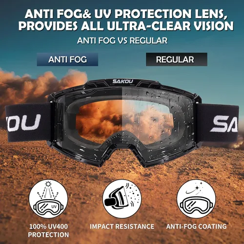 Vista 3 de SAKOU Gafas antivaho para niños y jóvenes de 3 a 12 años