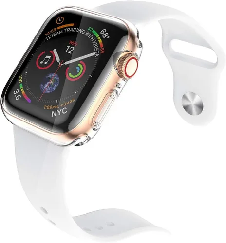 Vista 8 de HANKN Paquete de 2 fundas protectoras de pantalla transparentes de 1.61 pulgadas para Apple Watch Series 8 7 de 1.61 pulgadas, funda protectora