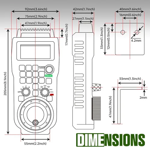 Vista 4 de CNCTOPBAOS Controlador de volante USB Mach3 de 4 ejes Control remoto de mano CNC generador de pulso manual para fresadora de grabado de torno CNC