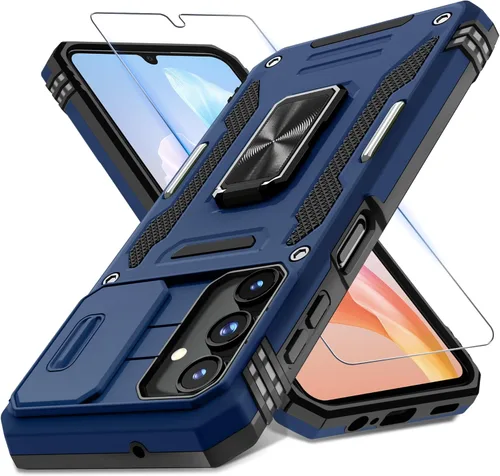 Vista 41 de DEERLAMN Funda para Samsung Galaxy A15 5G con cubierta deslizante para la cámara + protector de pantalla (1 paquete), soporte de anillo giratorio