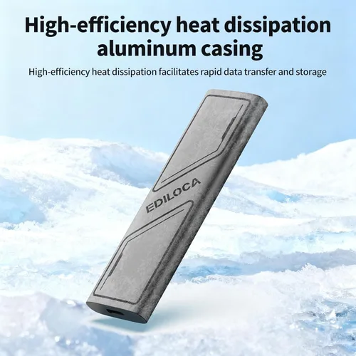 Vista 4 de Ediloca Disco duro externo EP1000 de 1 TB, SSD portátil, unidades de estado sólido externas de hasta 1000 MB/s de lectura, expansión