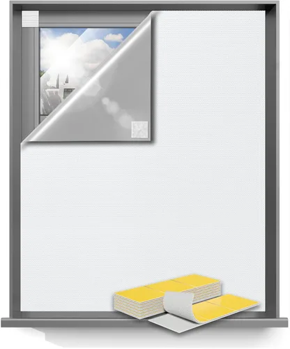 Vista 9 de Sumobaby Cortinas opacas portátiles de 114 x 57 pulgadas, persianas opacas para ventanas con cintas de velcro, cortinas de ventana 100% opacas