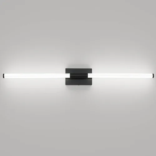 Vista 12 de Moderna luz LED de tocador, iluminación completa de 360° sobre el espejo, 32W 5500K blanco frío, aplique de pared cableado, 40 pulgadas, latón
